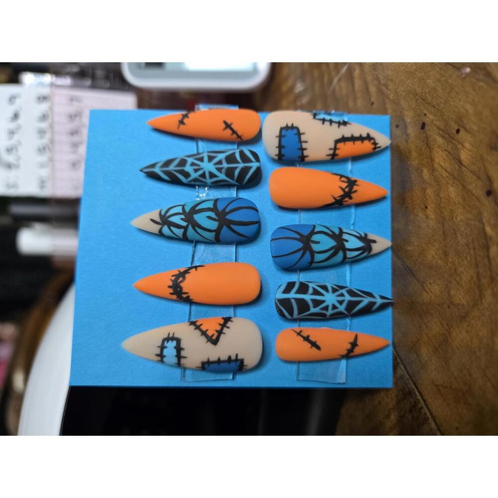 Fall pumpkin and patches press on nails custom made
